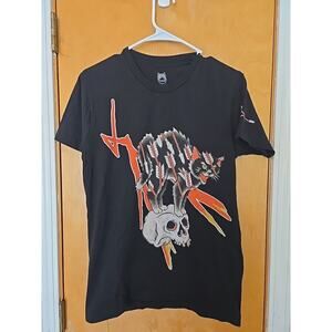 Monmon DONBURI WARRIOR CAT Skull black t-shirt S Horitomo Japanese Tattoo Art